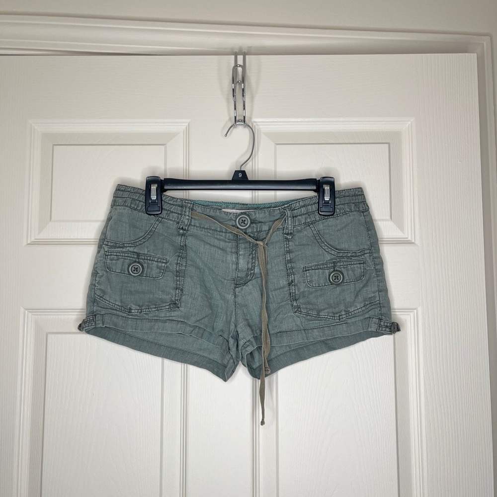 Aeropostale green low rise vintage Y2K shorts 5/6 linen blend